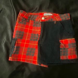 Killstar hot topic plaid red shorts